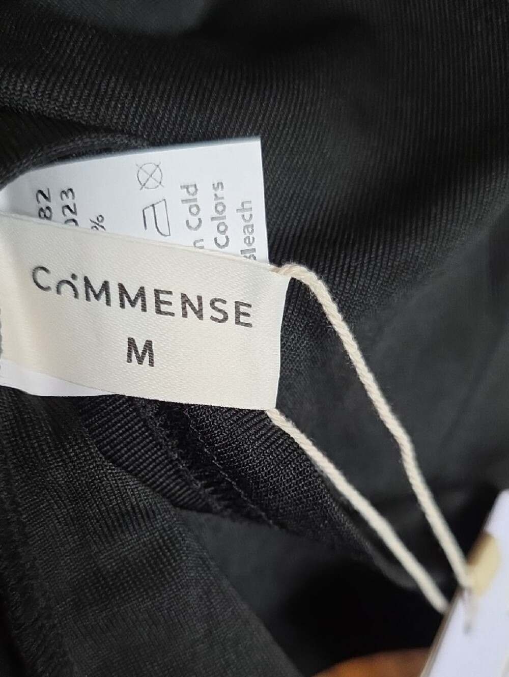 Commense Black Long Sleeve Top with Cream Tie-Detail - Picture 6 of 6